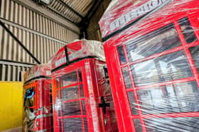Preston's famous red telephone boxes in storage