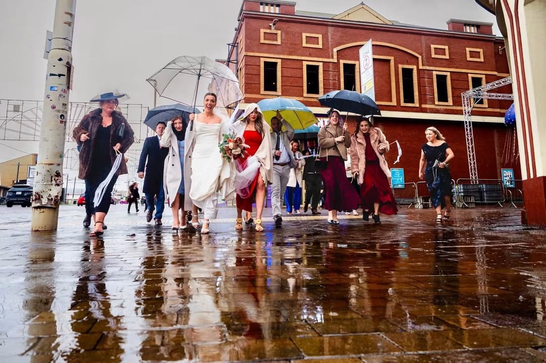 Couple marries in Blackpool as Storm Boelo batters Lancashire