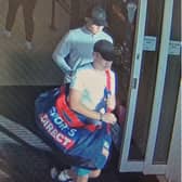 Police want to speak to the men in connection with a £3K theft from Tesco Towngate