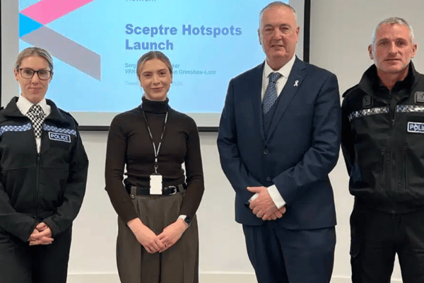 Clive Grunshaw (second from right) met with local representatives to discuss new funding to tackle knife crime