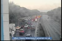 The M6 northbound and southbound were both closed at J20 in Warrington due to a collision.  