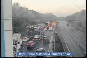 The M6 northbound and southbound are both currently closed at J20 in Warrington due to a collision.  