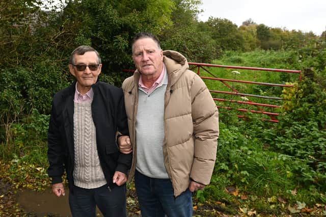 Friends of Cocker lane group members Adrian Dean (left) and Brian Woodburn
