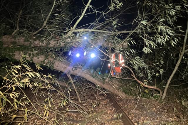 Torrential rain and gales, with gusts of up to 70mph, flooded some tracks and brought down trees which damaged the infrastructure and delayed trains. 