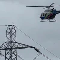 Helicopter spotted hovering over Preston Marina checking power lines following storm damage
