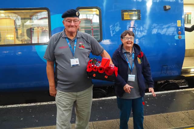 Denis and Barbara Scaife at Preston train station yesterday