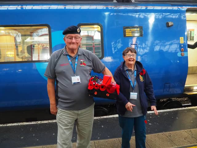 Denis and Barbara Scaife at Preston train station yesterday