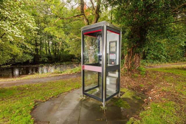 The KX100 telephone kiosk sits at the centre of Great Britain in Dunsop Bridge, Lancashire