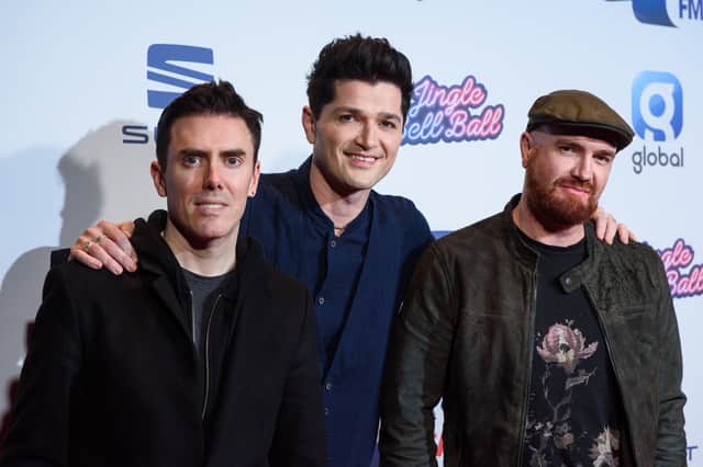 (L-R) Glen Power, Danny O'Donoghue and Mark Sheehan of The Script attend Capital's Jingle Bell Ball 2019