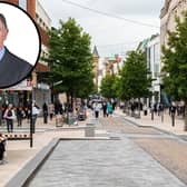 Main image: Preston city cente. Inset: Chair of Preston BID, John Boydell