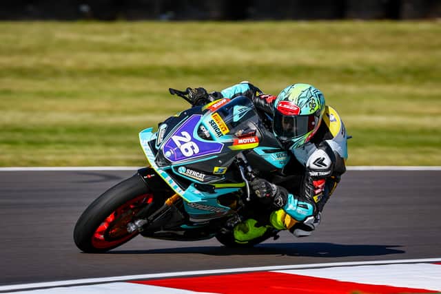 Charlies Barnes through Starkey's on his Sencat Racing Aprilia