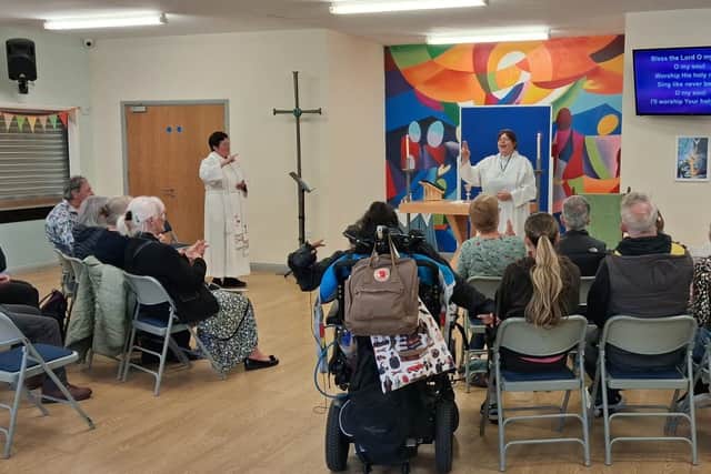 The scene at The Church of the Ascension in Ribbleton Parish as the new Deaf Church met for the first time