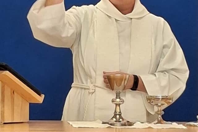 Rev Canon Linda Tomkinson during the first service for the new Deaf Church at Ribbleton Parish