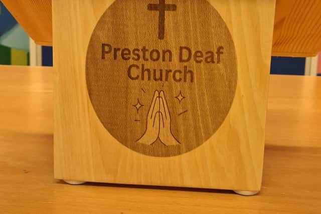 A special lectern for the new Deaf church at Ribbleton Parish