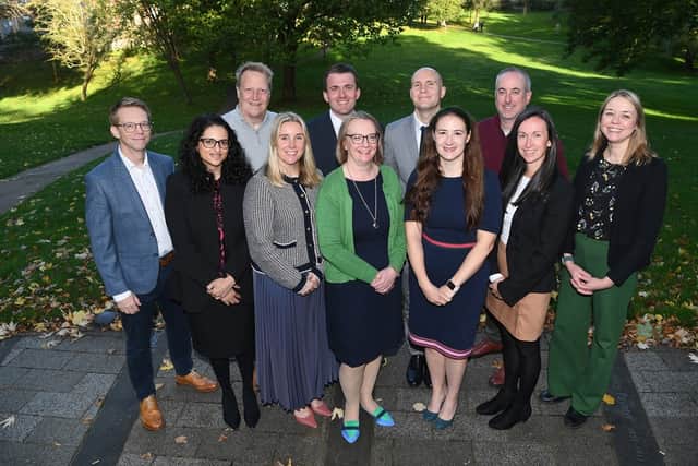 L-R: Roger Spence, Emma Panchal, Richard Life, Samantha Faud, Peter Barlow, Helen Russell, Jack Stephenson, Helen Griffin, Mark Traynor, Hannah Hughes, Ros Monk