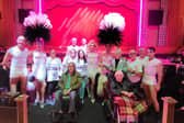 Residents with the drag queens at Funny Girls