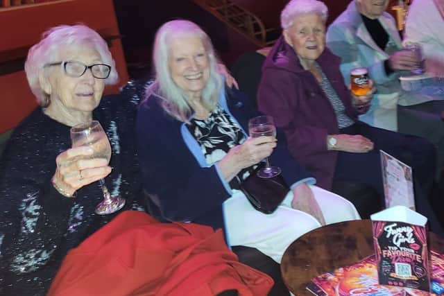 Enjoying their drinks
