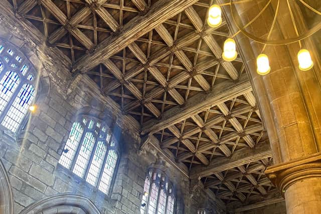 A view of the interior of St Wilfrid's, including the stunning Elizabethan ceiling