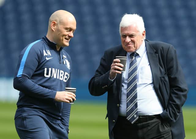 Alex Neil with Peter Ridsdale (right)