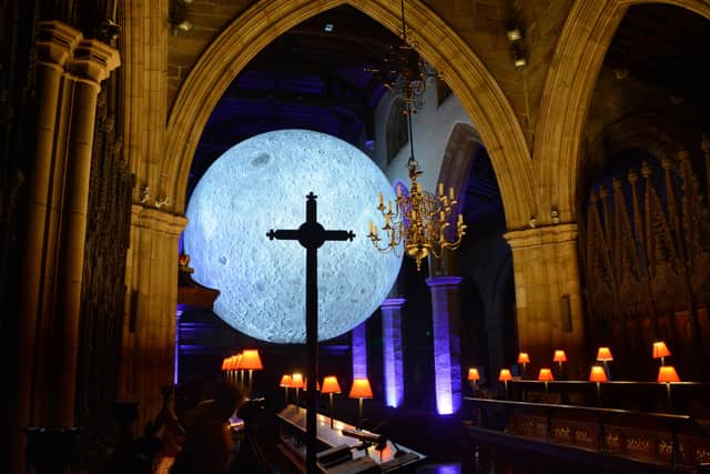 The Moon at Lancaster Priory. Photo by Darren Andrews