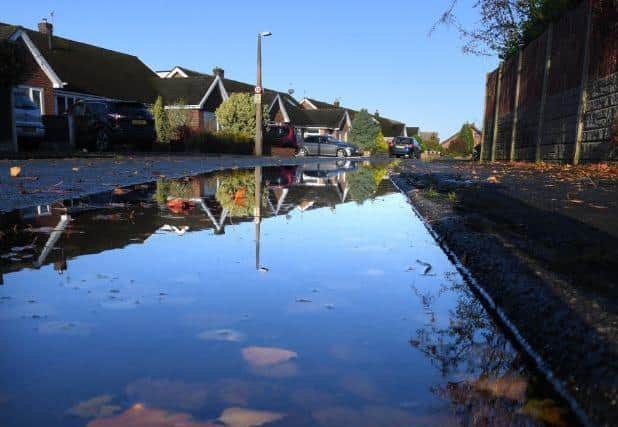 A flooded Fensway in Hutton