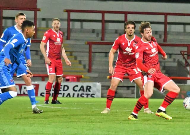 Andrew Tutte was one of Morecambe's scorers as Derek Adams’ first game in charge brought EFL Trophy victory against Carlisle United