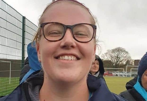 Katy Blezard was Longridge's first team hockey goalkeeper