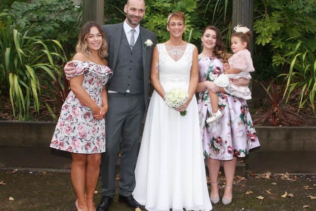 Emma and family on the couple's wedding day.