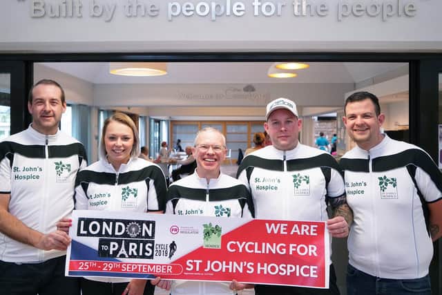 The team leaving St John's, from left Alan Taylor, Becky Townend, Malcolm Turner, Gavin Brownrigg and Stephen Kane.