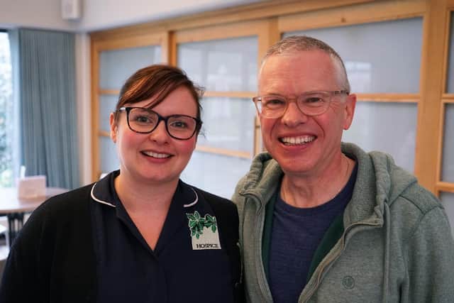 Hospice at Home nurse Charlotte Baxendale with her father Malcolm Turner.