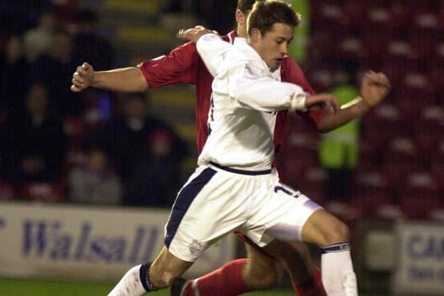 Steve Basham scores for Preston against Walsall in January 2002