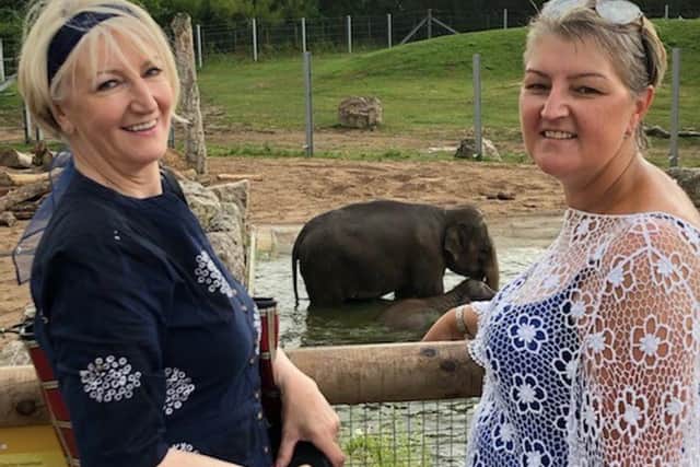 Dawn and Carol Sleet at the zoo before carol had an aneurysm