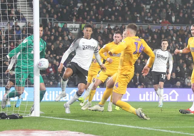 Jordan Storey hit the post with this effort