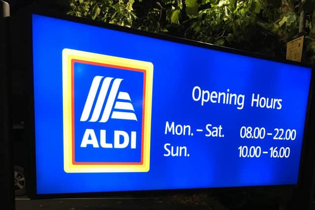 Soon-to-be neighbour of Aldi in Leyland says this more modest illuminated sign at the firm's store in Standish would have been more acceptable than the six-foot totem which will be put up opposite her home