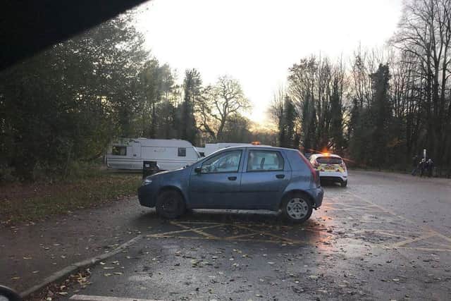 Travellers moved onto Worden Park car park in Leyland on Tuesday afternoon (November 26) and are refusing to leave