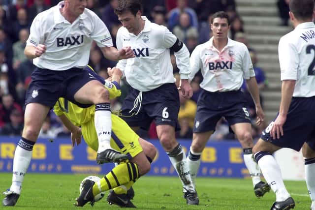 Ryan Kidd and Sean Gregan in the thick of the action for PNE against West Brom