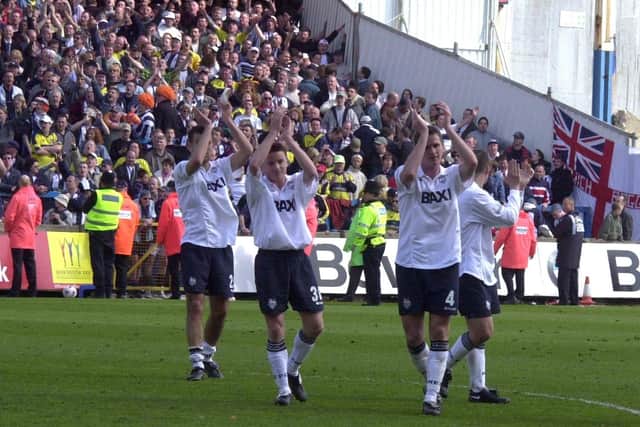 Preston players applaud the fans at Deepdale after beating West Bromwich Albion