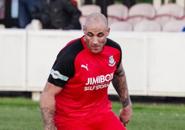 James Dean tries to find a way through the Atherton Collieries’ defence in Saturday's league defeat (photo: Ruth Hornby)