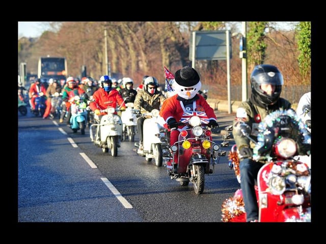 Santas on Scooters at Royal Preston Hospital