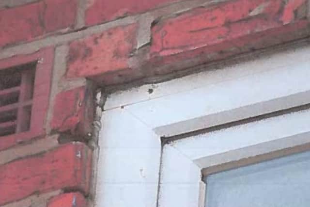 Myers never replaced the window lintels he claimed were so urgently needed Credit: Trading Standards