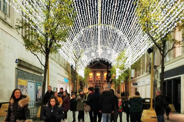 The free Liverpool Light Spectacular, in Church Alley, plays music every half-hour from 4.30pm (Picture: Michael Holmes/JPIMedia)