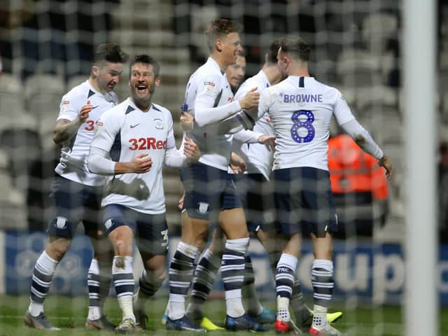 David Nugent sports a big grin after scoring for Preston against Fulham at Deepdale on Tuesday night