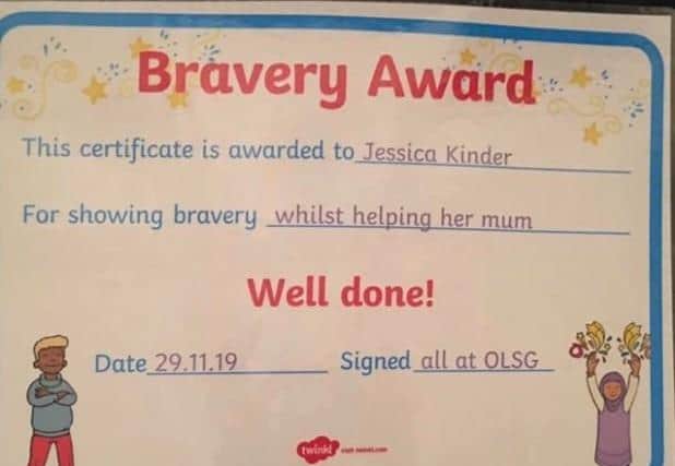 Jessica's bravery award