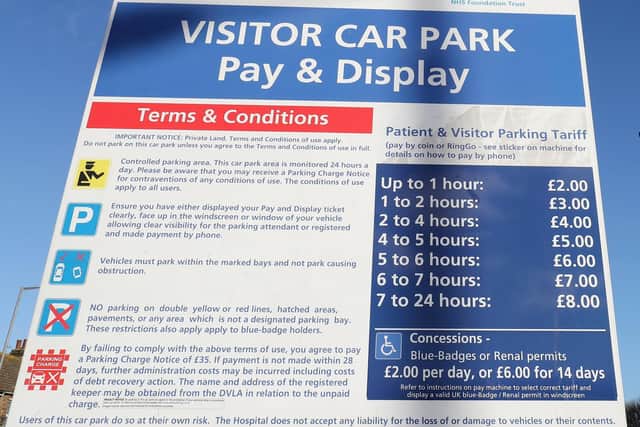 Hospital parking charges