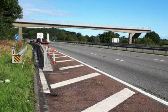 Nans Nook footbridge south of Lancaster is being removed during a weekend motorway closure in January. Picture: Highways England