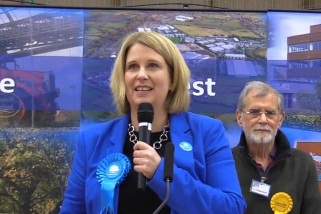 South Ribble's new MP, Katherine Fletcher, makes her victory speech
