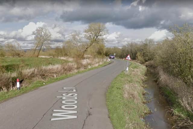 Four people and two vehicles had to be rescued from floodwater in Woods Lane, a rural road north of Preston, near the village of Inskip. Pic: Google