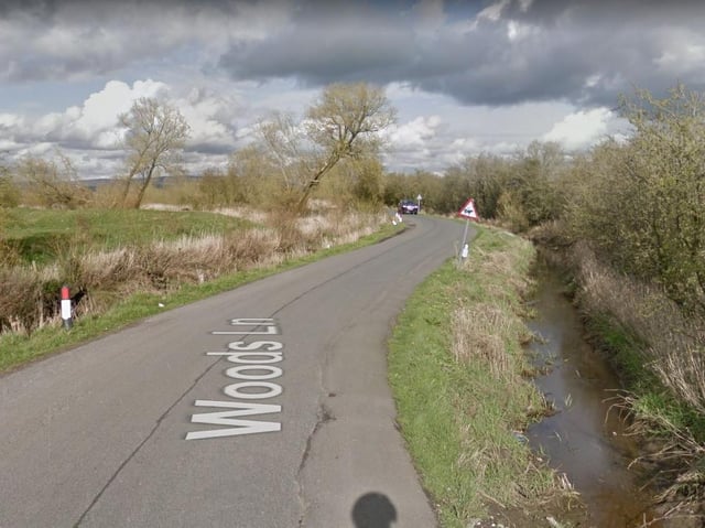 Four people and two vehicles had to be rescued from floodwater in Woods Lane, a rural road north of Preston, near the village of Inskip. Pic: Google