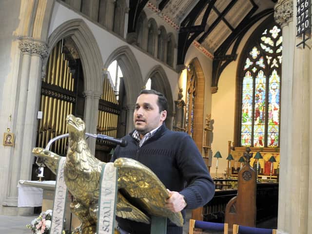 Ahmad Mujahed Nayef from the city of Aleppo in Syria, at the Launch of Preston City of Sanctuary in 2017