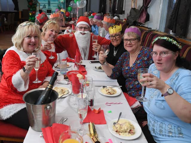 Everyone enjoys a festive dinner